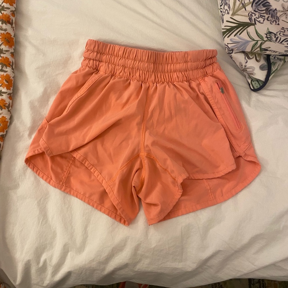 Coral/pink Hotty Hot Lululemon shorts size 4